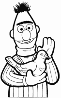 A coloring page of sesame street